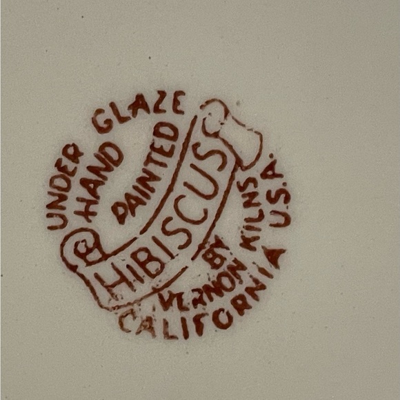 Large Vernon Kilns MCM Hibiscus Round Serving Platter 15” And Soup Tureen 14.5” - Picture 8 of 14